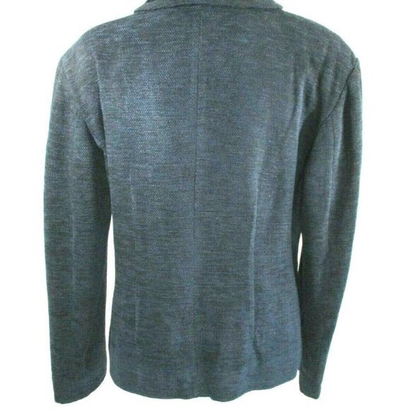 Wool/Viscose Blue Black Blazer Tweed Jacket Sie 44 - Picture 3 of 6